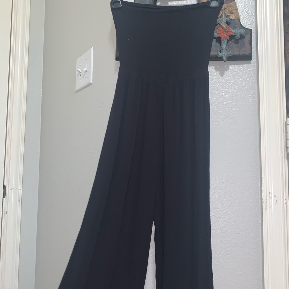 Strapless black jumpsuit